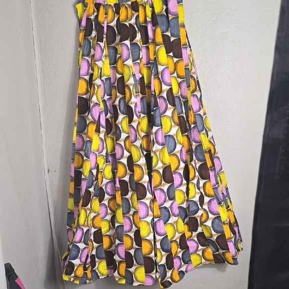 Kitenges Yellow and Purple Maxi  Flowy Skirt - Picture 2 of 7